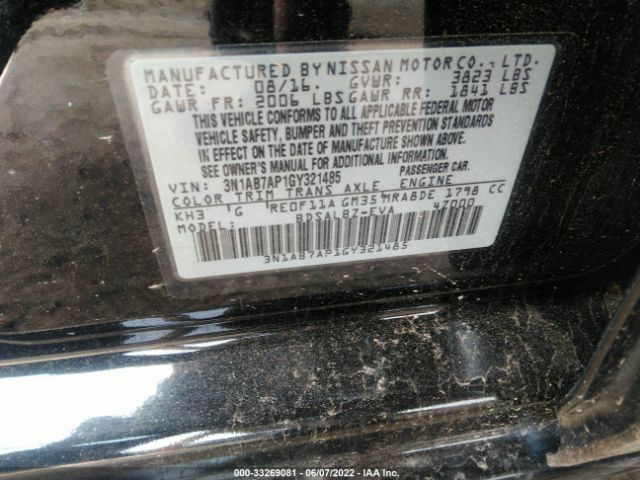 Photo 8 VIN: 3N1AB7AP1GY321485 - NISSAN SENTRA 