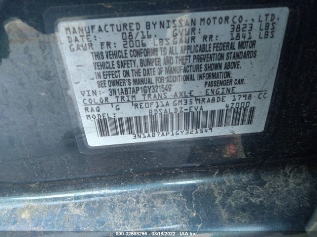 Photo 8 VIN: 3N1AB7AP1GY321549 - NISSAN SENTRA 