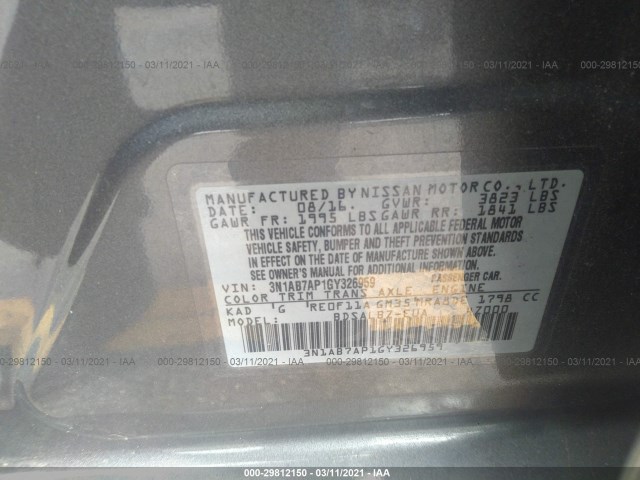 Photo 8 VIN: 3N1AB7AP1GY326959 - NISSAN SENTRA 