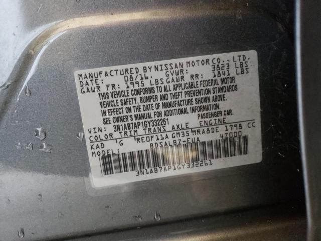 Photo 9 VIN: 3N1AB7AP1GY332261 - NISSAN SENTRA S 