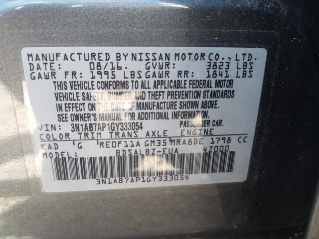 Photo 9 VIN: 3N1AB7AP1GY333054 - NISSAN SENTRA S 