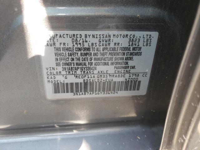 Photo 9 VIN: 3N1AB7AP1GY336424 - NISSAN SENTRA S 