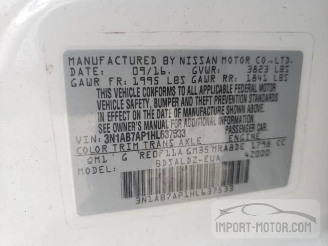 Photo 11 VIN: 3N1AB7AP1HL637533 - NISSAN SENTRA 