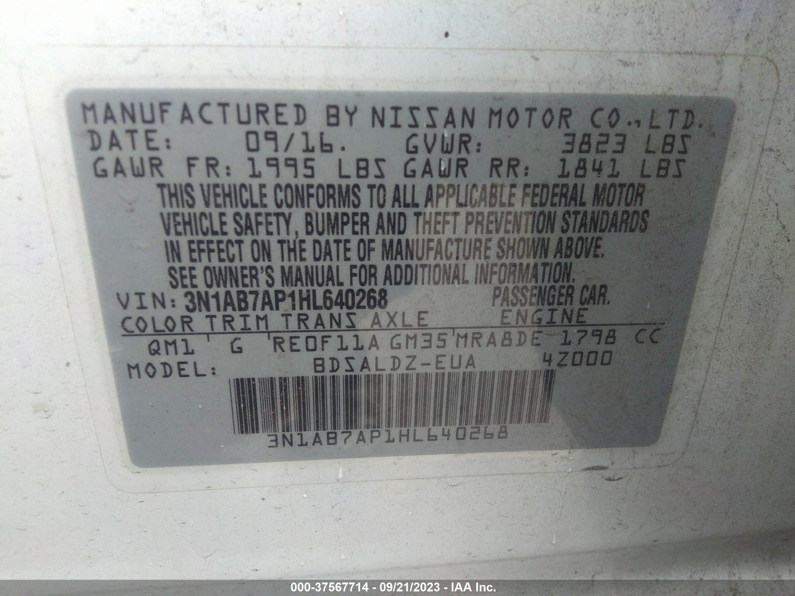 Photo 8 VIN: 3N1AB7AP1HL640268 - INFINITI Q50 