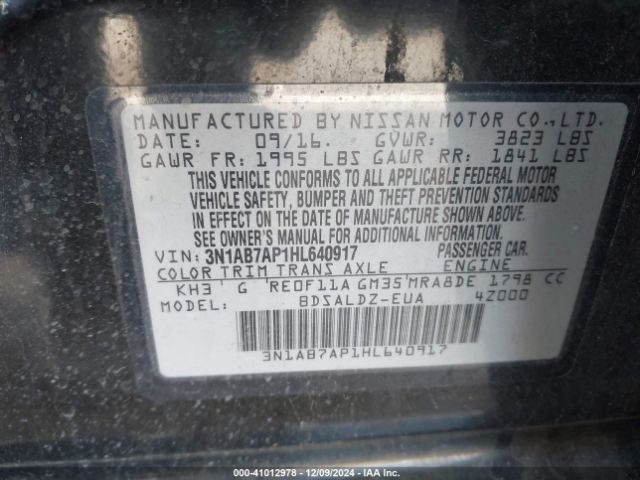 Photo 8 VIN: 3N1AB7AP1HL640917 - NISSAN SENTRA 