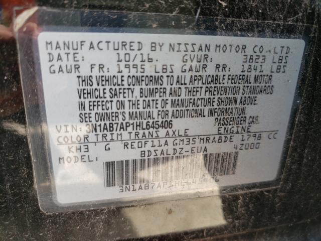 Photo 9 VIN: 3N1AB7AP1HL645406 - NISSAN SENTRA S 