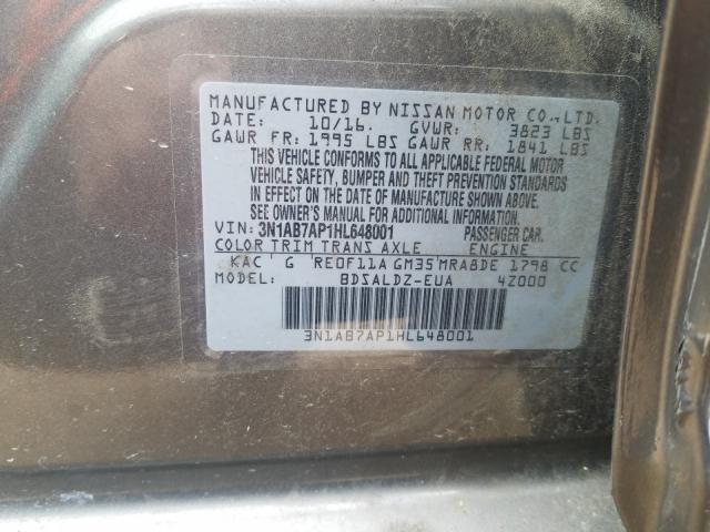 Photo 9 VIN: 3N1AB7AP1HL648001 - NISSAN SENTRA S 