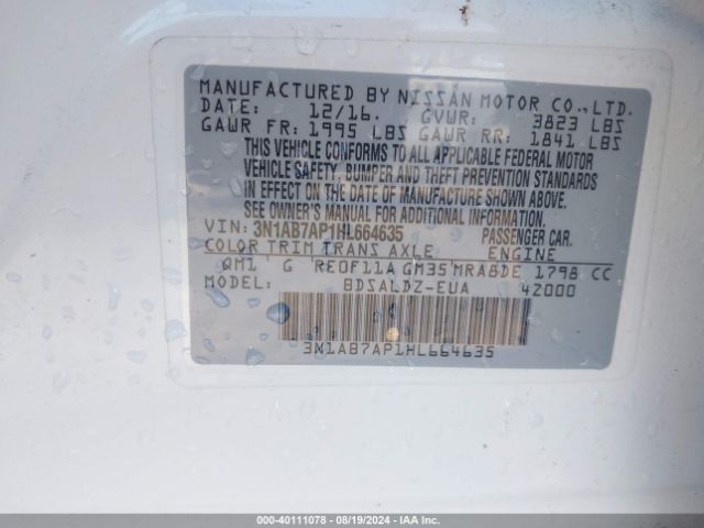 Photo 8 VIN: 3N1AB7AP1HL664635 - NISSAN SENTRA 