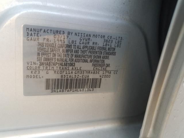 Photo 9 VIN: 3N1AB7AP1HL681063 - NISSAN SENTRA S 