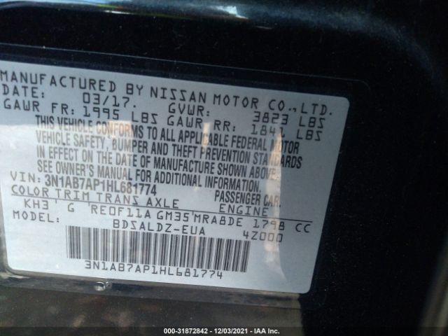 Photo 8 VIN: 3N1AB7AP1HL681774 - NISSAN SENTRA 