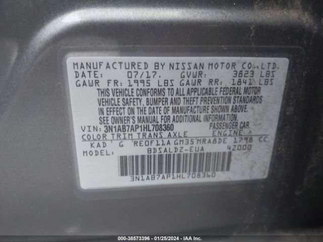 Photo 8 VIN: 3N1AB7AP1HL708360 - NISSAN SENTRA 