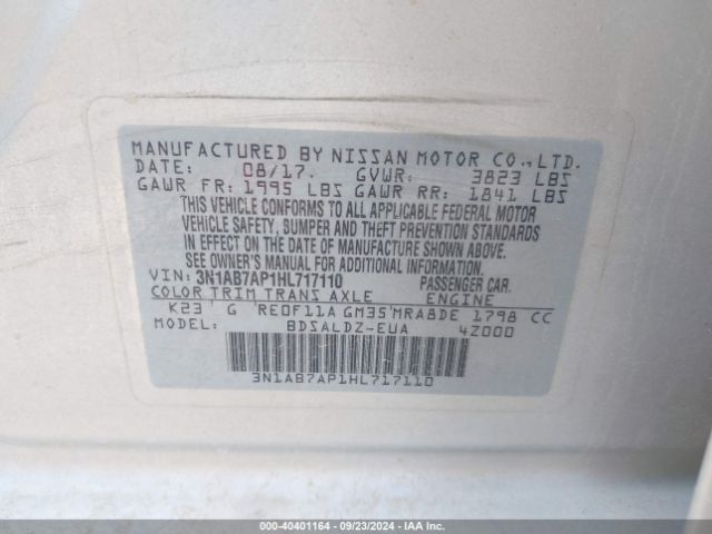 Photo 8 VIN: 3N1AB7AP1HL717110 - NISSAN SENTRA 