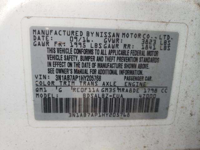 Photo 11 VIN: 3N1AB7AP1HY205768 - NISSAN SENTRA S 