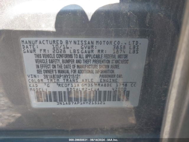 Photo 8 VIN: 3N1AB7AP1HY215121 - NISSAN SENTRA 