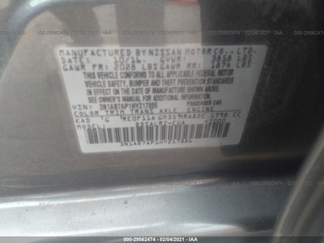 Photo 8 VIN: 3N1AB7AP1HY217886 - NISSAN SENTRA 