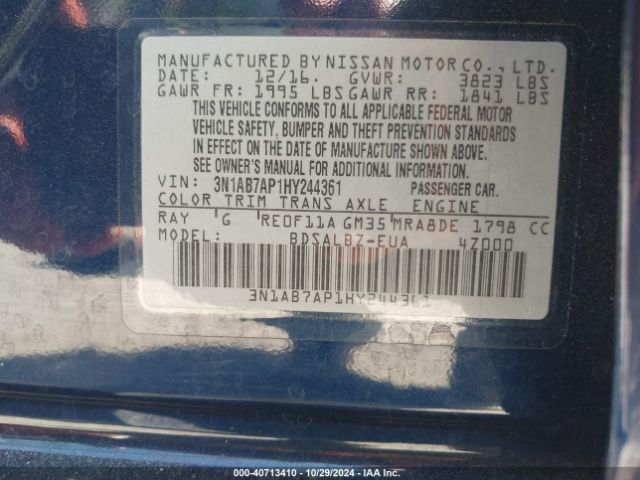 Photo 8 VIN: 3N1AB7AP1HY244361 - NISSAN SENTRA 