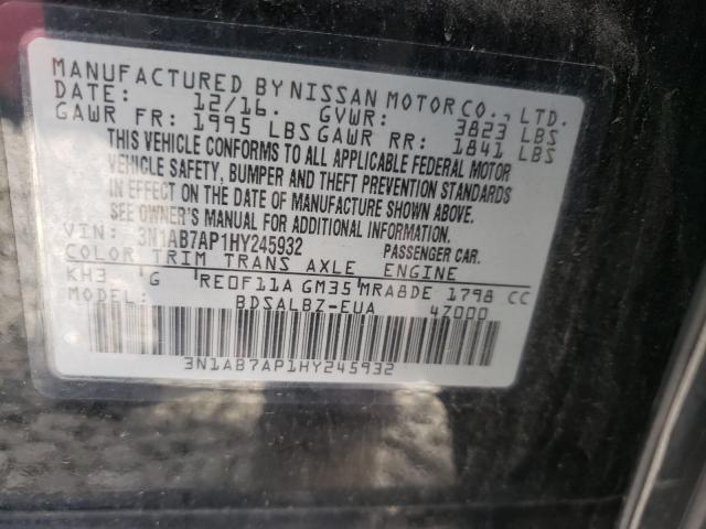 Photo 9 VIN: 3N1AB7AP1HY245932 - NISSAN SENTRA S 