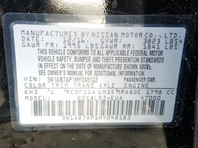 Photo 9 VIN: 3N1AB7AP1HY248183 - NISSAN SENTRA S 