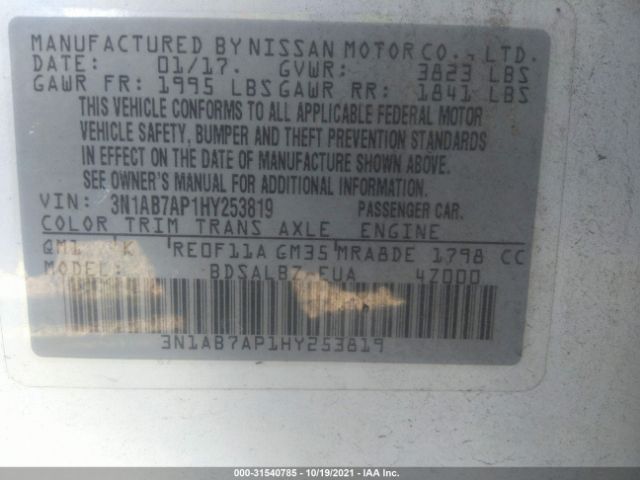 Photo 8 VIN: 3N1AB7AP1HY253819 - NISSAN SENTRA 