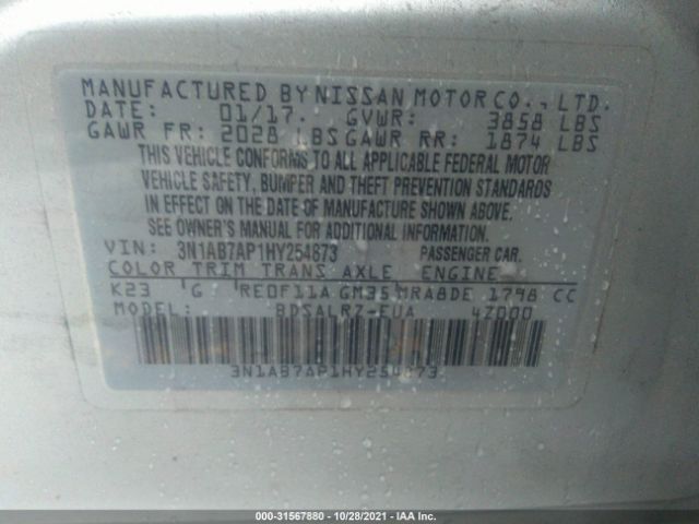 Photo 8 VIN: 3N1AB7AP1HY254873 - NISSAN SENTRA 