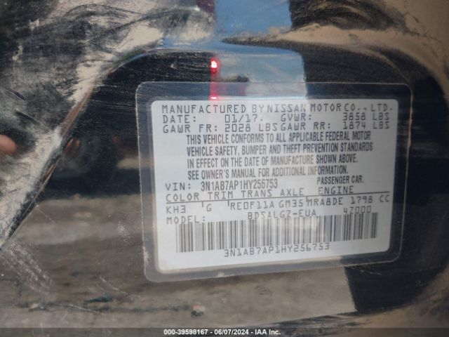 Photo 8 VIN: 3N1AB7AP1HY256753 - NISSAN SENTRA 