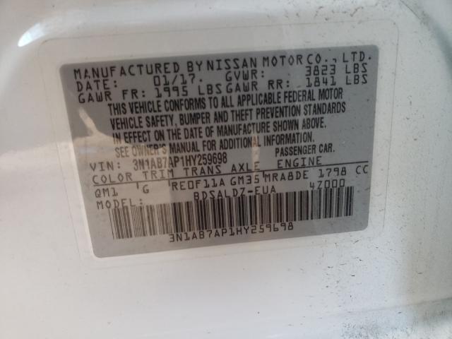 Photo 9 VIN: 3N1AB7AP1HY259698 - NISSAN SENTRA 