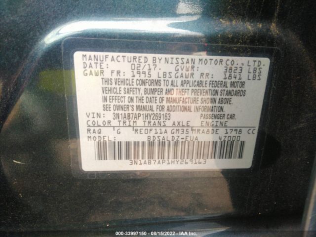 Photo 8 VIN: 3N1AB7AP1HY269163 - NISSAN SENTRA 