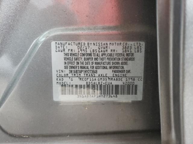 Photo 9 VIN: 3N1AB7AP1HY273648 - NISSAN SENTRA S 