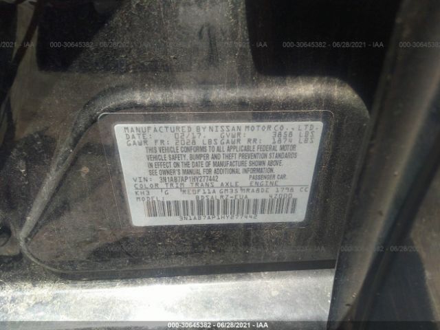 Photo 8 VIN: 3N1AB7AP1HY277442 - NISSAN SENTRA 