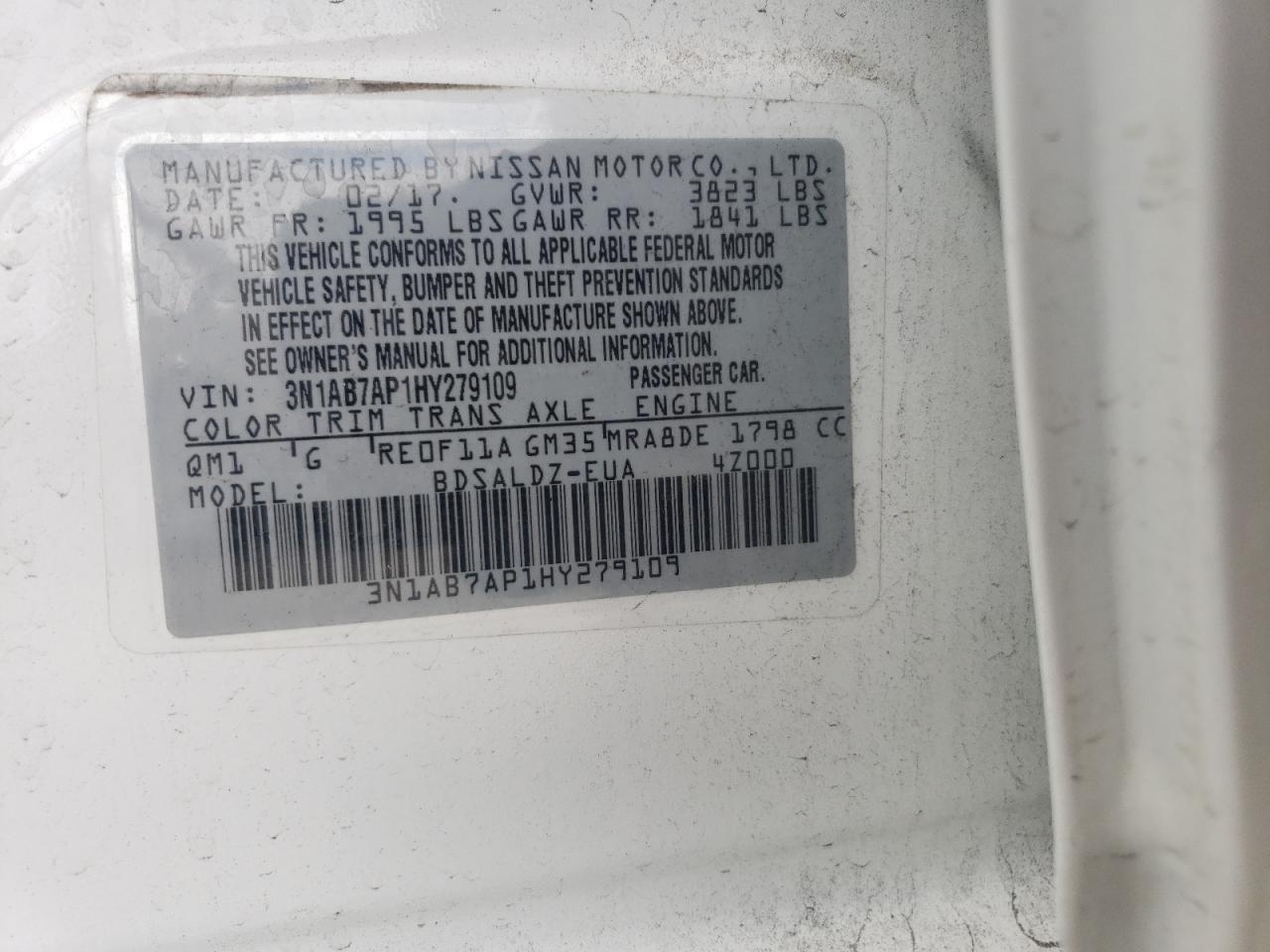 Photo 11 VIN: 3N1AB7AP1HY279109 - NISSAN SENTRA 