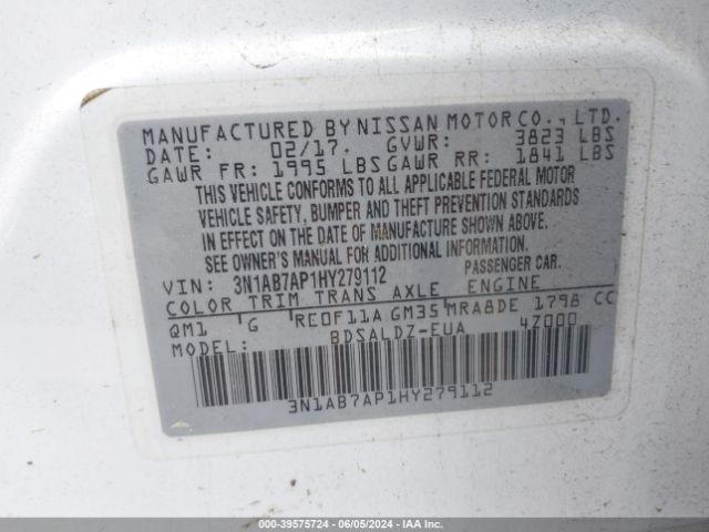 Photo 8 VIN: 3N1AB7AP1HY279112 - NISSAN SENTRA 