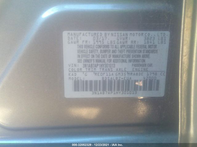 Photo 8 VIN: 3N1AB7AP1HY301013 - NISSAN SENTRA 