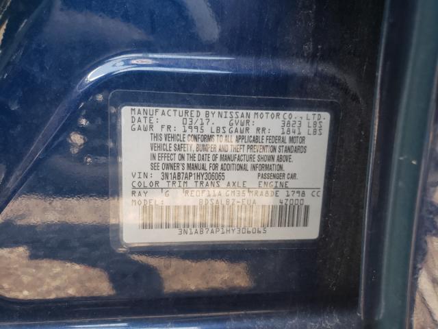 Photo 9 VIN: 3N1AB7AP1HY306065 - NISSAN SENTRA S 