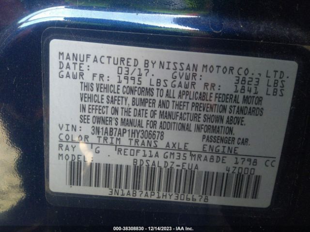 Photo 8 VIN: 3N1AB7AP1HY306678 - NISSAN SENTRA 