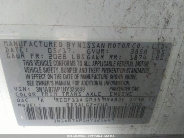 Photo 8 VIN: 3N1AB7AP1HY325649 - NISSAN SENTRA 