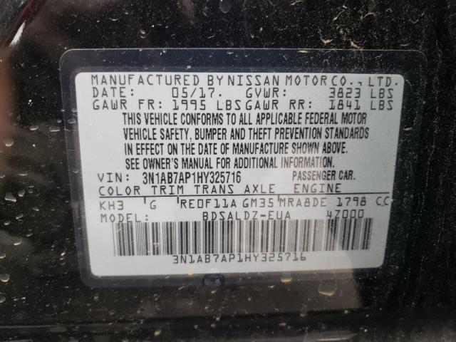 Photo 9 VIN: 3N1AB7AP1HY325716 - NISSAN SENTRA S 