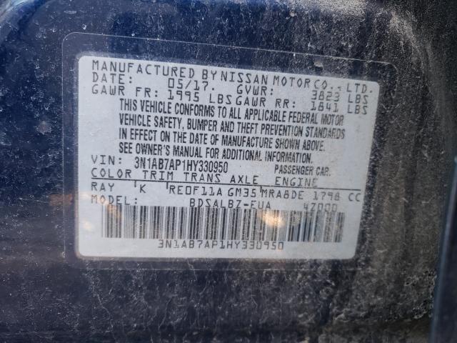 Photo 9 VIN: 3N1AB7AP1HY330950 - NISSAN SENTRA S 