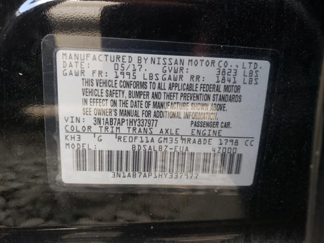 Photo 9 VIN: 3N1AB7AP1HY337977 - NISSAN SENTRA S 