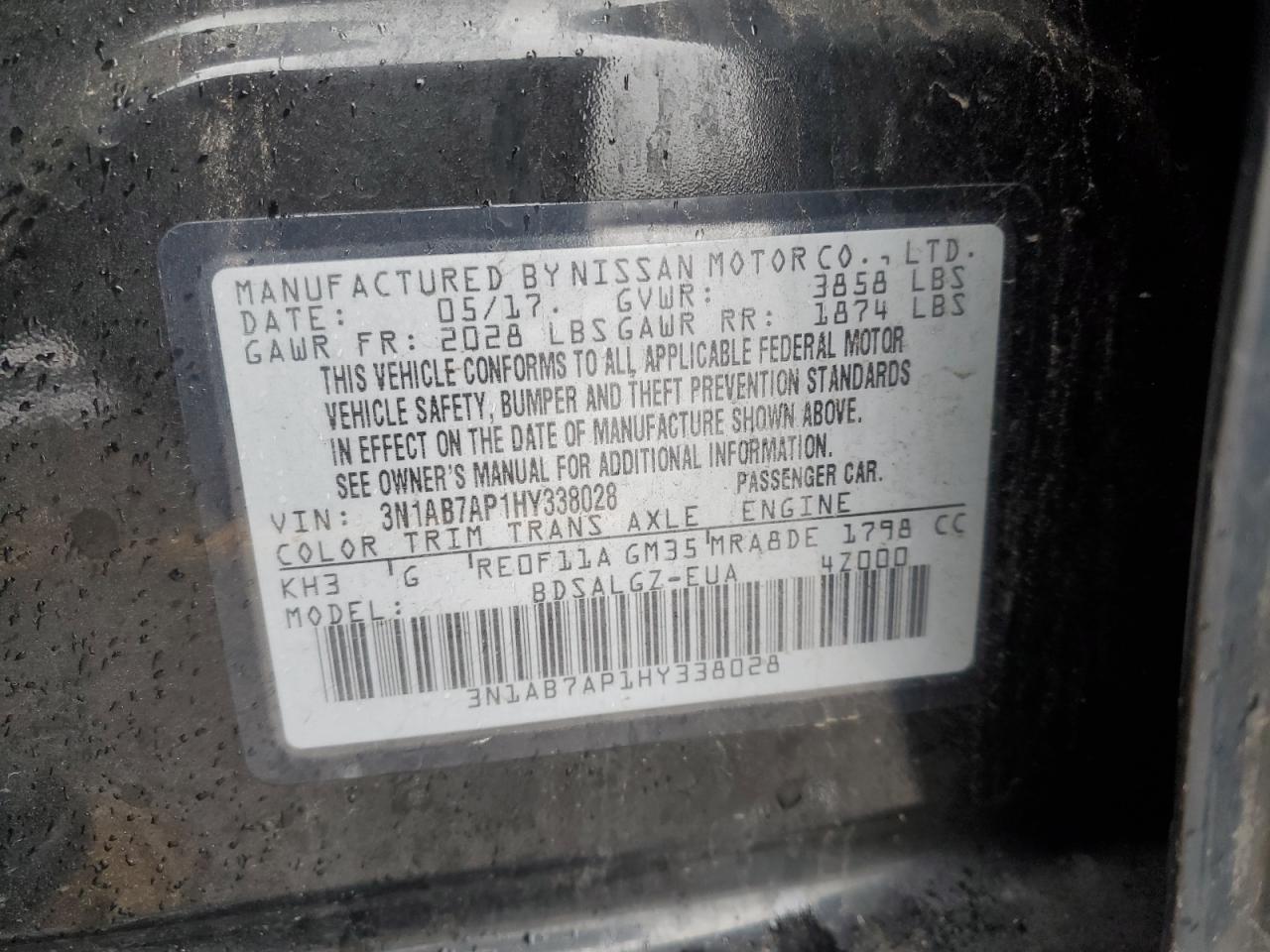 Photo 11 VIN: 3N1AB7AP1HY338028 - NISSAN SENTRA 