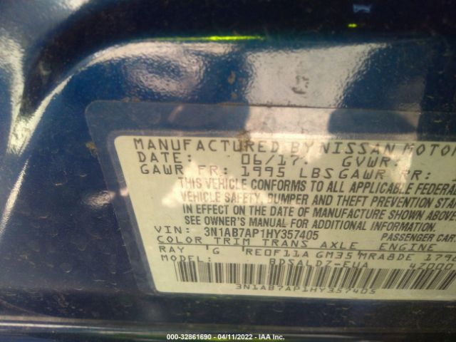 Photo 8 VIN: 3N1AB7AP1HY357405 - NISSAN SENTRA 