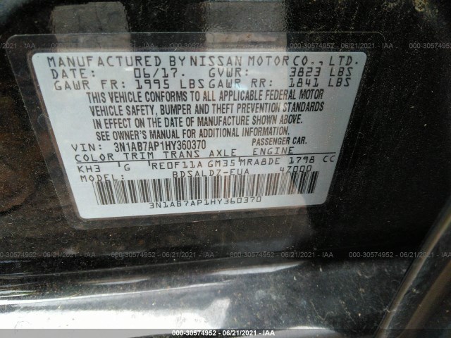 Photo 8 VIN: 3N1AB7AP1HY360370 - NISSAN SENTRA 