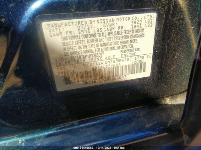 Photo 8 VIN: 3N1AB7AP1HY365097 - NISSAN SENTRA 