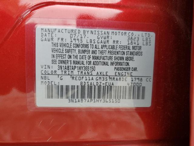 Photo 11 VIN: 3N1AB7AP1HY365150 - NISSAN SENTRA 