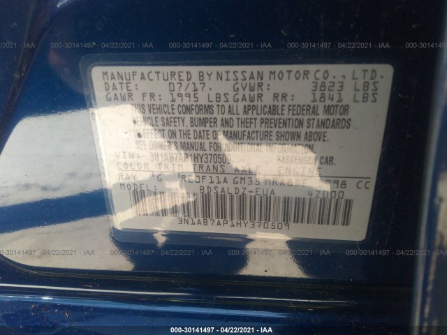 Photo 8 VIN: 3N1AB7AP1HY370509 - NISSAN SENTRA 