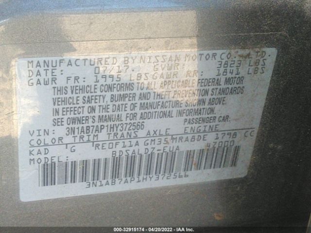 Photo 8 VIN: 3N1AB7AP1HY372566 - NISSAN SENTRA 