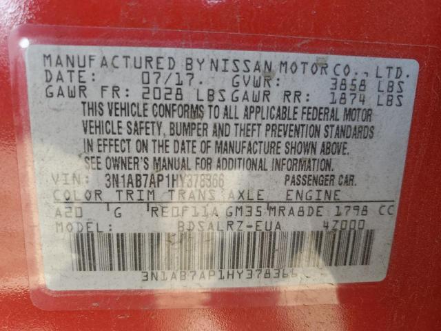 Photo 12 VIN: 3N1AB7AP1HY378366 - NISSAN SENTRA 