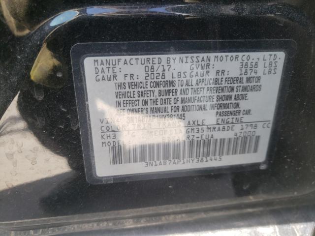 Photo 9 VIN: 3N1AB7AP1HY381445 - NISSAN SENTRA S 