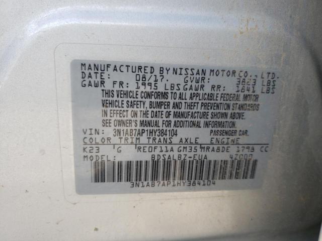 Photo 12 VIN: 3N1AB7AP1HY384104 - NISSAN SENTRA S 