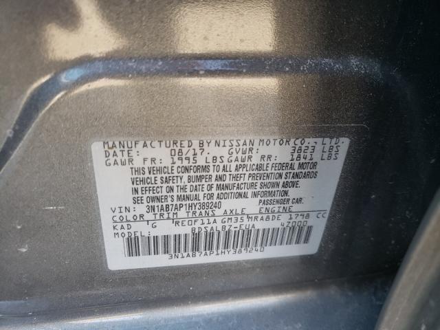 Photo 9 VIN: 3N1AB7AP1HY389240 - NISSAN SENTRA S 