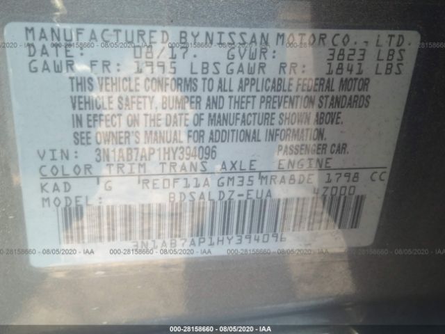 Photo 8 VIN: 3N1AB7AP1HY394096 - NISSAN SENTRA 